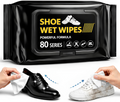 Shoe Cleaning Wet Wipes (80 Pack) – Instant Shoe Cleaner | Travel-Friendly, No Water Needed | Safe for All Shoes