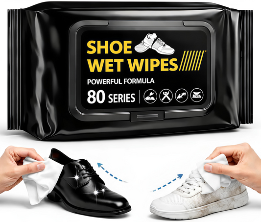 Shoe Cleaning Wet Wipes (80 Pack) – Instant Shoe Cleaner | Travel-Friendly, No Water Needed | Safe for All Shoes