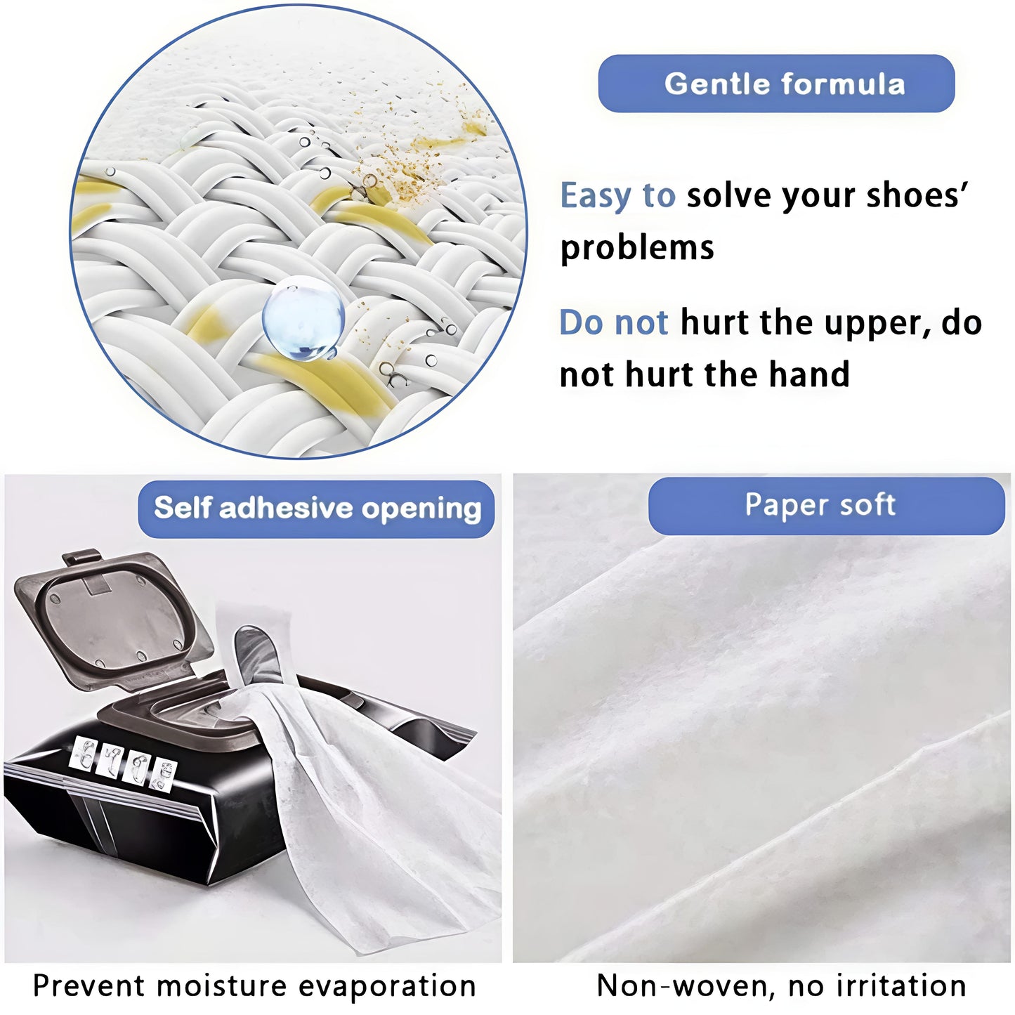 Shoe Cleaning Wipes (80 Pack) – Instant Shoe Cleaner